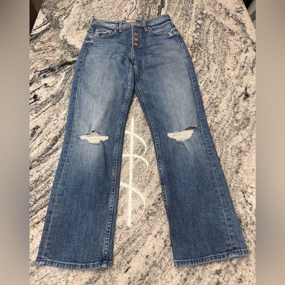 Mother The Pixie Tomcat Cropped Button-Front Dist… - image 3